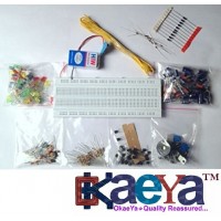 OkaeYa-(TM) Basic Electronics Kit Super for Arduino, Raspberry Pi with breadboard, capacitor, resistor, led, switch